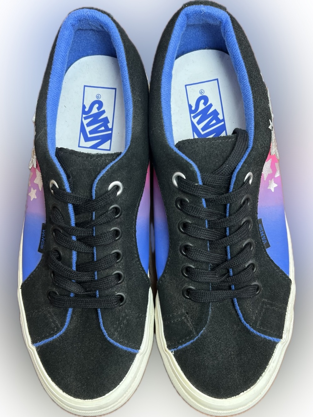 Vans Old Skool Black Suede Galaxy Star Sneakers Women’s 9 Men’s 7.5 NWOB
